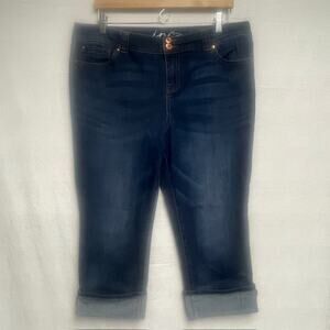 INC International Concepts Women's Mid Rise Mid Calf Cuffed Jeans - Size 16P